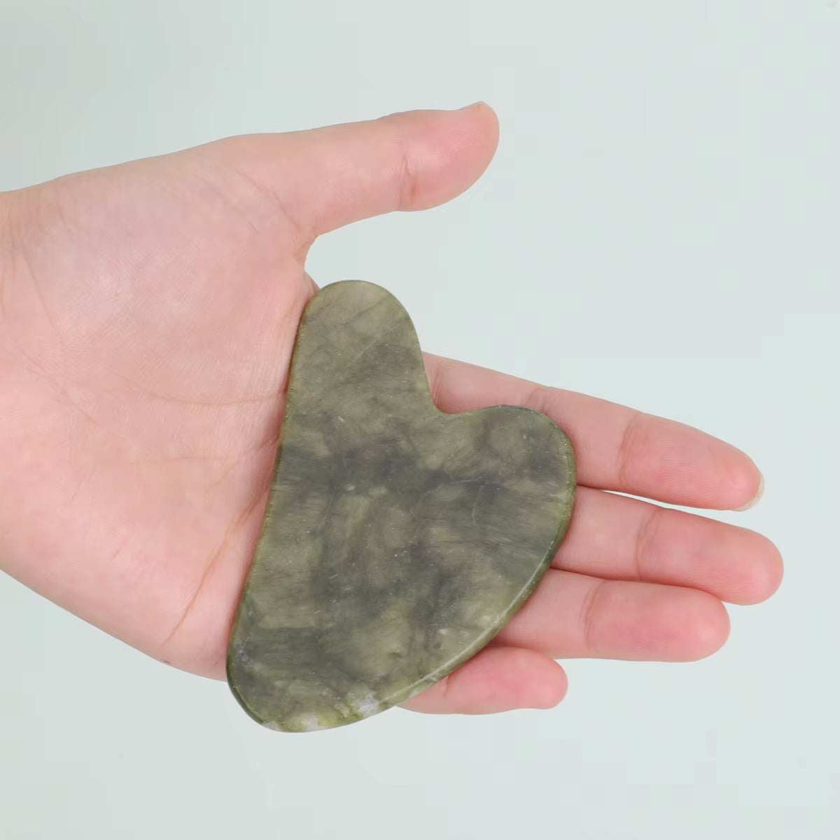 1PC Guasha Massage Natural Stone Jade Scraper Facial Gua Sha SPA Neck Massager Women Portable Face Skin Care Beauty Healty Tool